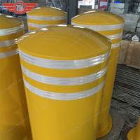 Poteau de signalisation industriel robuste en acier au carbone, à fixation au sol, en métal, pour protection contre les chocs