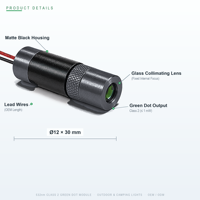 Module laser vert 532nm Classe 2 pour équipement extérieur et accessoires d'éclairage de camping CE RoHS OEM ODM Vente en gros