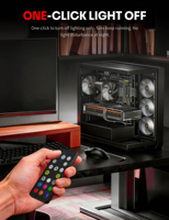 Controlador de ventiladores ARGB PWM upHere con control remoto, concentrador RGB de 10 puertos 5V 3 pines para ventiladores de caja de PC, montaje magnético, alimentado por SATA, negro
