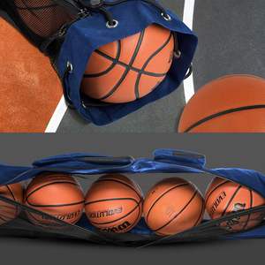 Bolsa de Malla Resistente para 5 Balones de Baloncesto con Diseño de Correa para el Hombro, Bolsa de Entrenamiento de Baloncesto con 2 Bolsillos Delanteros - Product Image 5