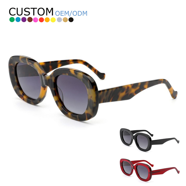 Latest Fashion Wholesale OEM ODM Custom Logo Private Label Women Polarized Acetate Sunglasses
