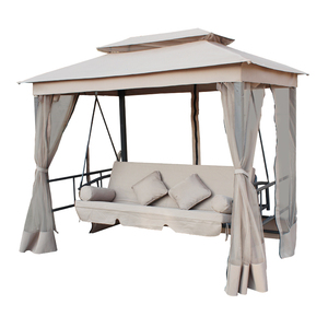 Luxury Iron Garden Gazebo Jhula <b>Swing</b> 3 Seater and Bed Outdoors - Product Image 3