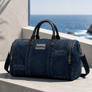 Sac de voyage en jean pour homme, grande capacité, sac de week-end décontracté, sac de voyage à bandoulière, sac à bagages, vente en gros personnalisée - Product Image 1