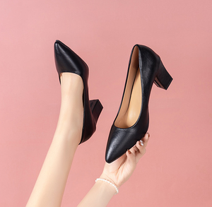 <span class=keywords><strong>Tacchi</strong></span> alti professionali in pelle sintetica nera opaca per donne pump con plateau per cerimonie e lavoro d'ufficio - Product Image 4