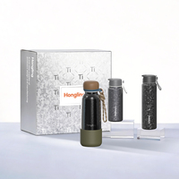 Bouteille d'eau portable en titane pur Hong Ling, isolée sous vide, ensemble cadeau personnalisé pour les activités de plein air et les voyages