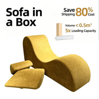 Chaise de yoga ergonomique moderne, chaise longue ondulée en mousse haute densité, canapé extensible compressé sous vide pour salon et salle de sport