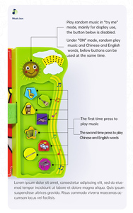 Mới Nhất Có Thể Tháo Rời Dây Kéo Vải Cuốn Sách 6 Trang Công Cụ Nhận Dạng Piano Bài Hát Cuốn Sách Có Thể Giặt Âm Nhạc Trẻ Em Sách Với Âm Nhạc - Product Image 4