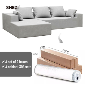 Sofá Seccional Modular en Forma de <span class=keywords><strong>U</strong></span> de 133 Pulgadas, Sin Brazos, Tapizado en Corduroy, con Otomana Móvil, 7 Cojines, Asiento Profundo, Estilo Moderno - Product Image 3