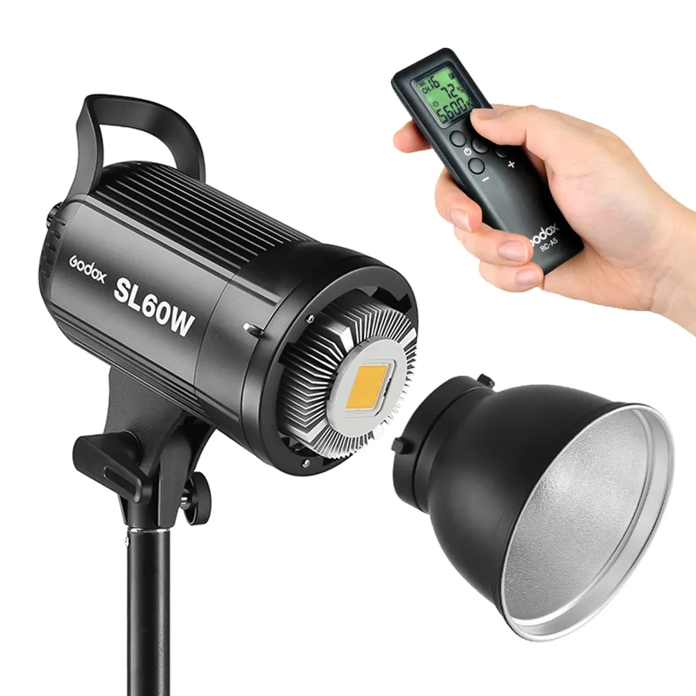 Godox lampu Video berkelanjutan Led dudukan Bowens versi SL-60W /D 5600K dengan pengendali jarak jauh untuk cahaya pengisi Video foto Studio