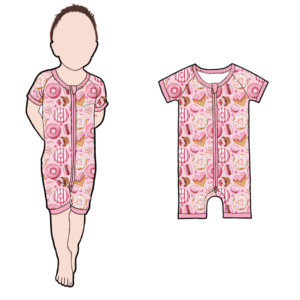 Tutine per Neonati all'Ingrosso con Stampa Dolce per San Valentino, Maniche Corte, Grazioso Pigiama in Bambù per Bambine - Product Image 4