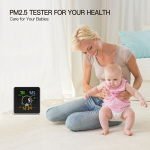 공장 직판 가정용 다기능 실외 공기질 측정기 PM2.5, 온도 습도 블랙 실시간 공기 감지기 - Product Image 3