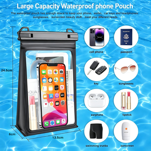 Custodia Impermeabile Grande in PVC per <span class=keywords><strong>iPhone</strong></span> / Design Galleggiante per Spiaggia/Kayak con Protezione IPX8 - Product Image 2