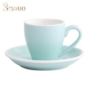 Juego <span class=keywords><strong>de</strong></span> platillos <span class=keywords><strong>de</strong></span> porcelana para taza <span class=keywords><strong>de</strong></span> té y <span class=keywords><strong>café</strong></span>, <span class=keywords><strong>tazas</strong></span> <span class=keywords><strong>de</strong></span> metal <span class=keywords><strong>de</strong></span> color amarillo con asas - Product Image 5