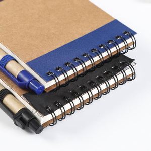YS59 Environmentally Friendly and Recyclable Kraft Paper Card Cover Bandage Spiral Binding Notebook with Pen - Product Image 5