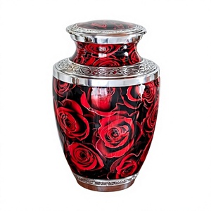 Urna de rosa para cenizas para mujeres, hombres, adultos, cremación, funeral, urna roja decorativa para hombre, mujer, adulto, urna, bolsa de terciopelo gratis - Product Image 1