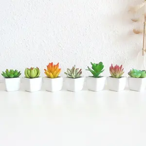 인공 Succulents 세라믹 Pots 홈 장식 플라스틱 꽃