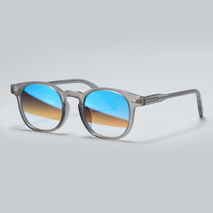 Lunettes de soleil rondes à monture complète, verres miroir, légères, unisexes, protection solaire pour adultes - Product Image 5