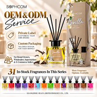 Coffret Cadeau Diffuseur de Parfum d'Ambiance Bouteille en Verre Bâtonnets en Fibre Arôme de Luxe Fournisseur en Gros Emballage Personnalisé