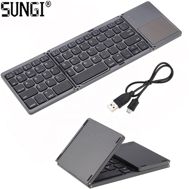 Foldable Keyboard with Sensitive Touchpad Tri-Folding Pocket-Sized for Windows Mac Android IOS