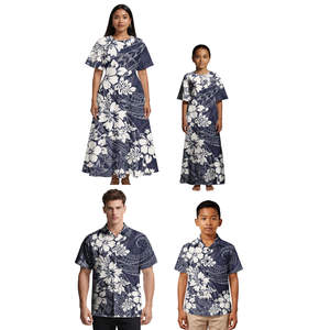 Ropa a Juego para Padre e Hijo Personalizada Bajo Demanda, Nueva Moda de Verano, Camisa Aloha de Talla Grande, Conjunto Familiar Tribal Hawaiano Polinesio - Product Image 4