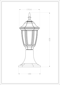 Eclairage de porte de jardin en plastique, certifié CE, <span class=keywords><strong>lampe</strong></span> verticale classique, pas cher, en plastique, P344 - Product Image 4