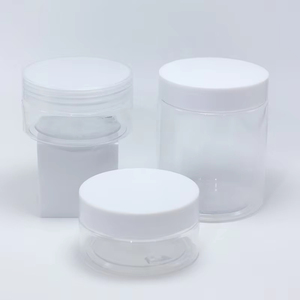 Wholesale 8oz <b>Plastic</b> Cosmetic Cream Scrub <b>Jars</b> 250g White Cap Empty <b>Jars</b> with Lids for Body Scrub - Product Image 2