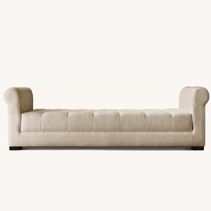 Banc de chevet long en cuir véritable Rhoohill, design moderne et luxueux, vente chaude d'usine, mobilier de chambre à coucher - Product Image 4