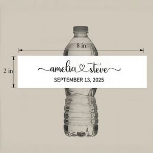 Étiquettes - Autocollants personnalisés imperméables pour bouteilles d'eau avec nom et date pour les cadeaux de mariage - Product Image 5