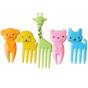 Lot de 10 pics à fruits et fourchettes décoratives en plastique, motif animaux mignons, pour boîtes bento écologiques et décoration de cupcakes - Product Image 3