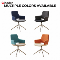 Chaise de bureau ergonomique moderne pivotante en tissu rembourré, style nordique minimaliste, pour direction, travail informatique, gestionnaire, personnel, réunions et conférences