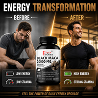 Capsules de Maca Noire 20000 mg, Force Masculine, Amélioration de l'Énergie et de l'Endurance, Complément de Maca Noire pour hommes, pilules pour l'agrandissement du pénis