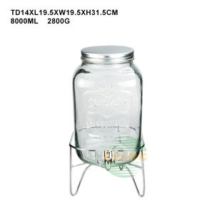 8 grande capacité bière Cocktail jus eau verre bocal fête Bar café cantine Restaurant accessoire verre pot avec robinet - Product Image 4