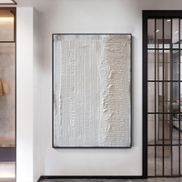 Décoration murale de luxe pour la maison, art abstrait texturé blanc, motif peint à la main, peinture à l'huile sur toile, tableau moderne de grande taille pour