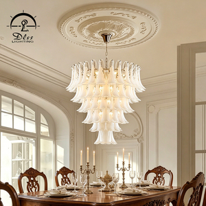 Lustres en verre de Murano pour hôtel, modernes, en fer et verre, ampoules halogènes 3500K blanc chaud, luminaire suspendu pour <span class=keywords><strong>salon</strong></span> central - Product Image 6