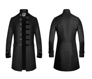 H & ZY Mens Steampunk ortaçağ Vintage ceket cadılar bayramı Cosplay kostüm Retro gotik Victorian ck Coat noel üniforma