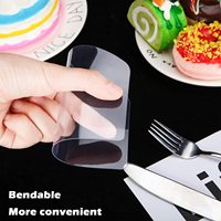 6 pièces de lisseurs à gâteau en acrylique transparent, grand peigne à gâteau pour glaçage, crème au beurre et lisseur à gâteau en plastique souple