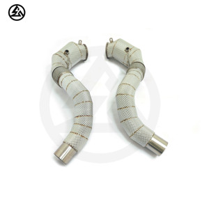 Downpipe Sportivo in Acciaio Inox CSZ per BMW X5M F85/ M550i G30 N62 <span class=keywords><strong>N63</strong></span> 4.4T con Scudo Termico - Product Image 5