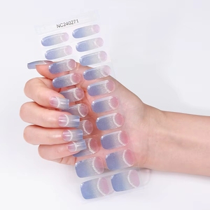 Autocollants pour ongles en gel semi-durcis, auto-adhésifs, style French Eye Smile, durcis aux UV, non toxiques, faux ongles - Product Image 5