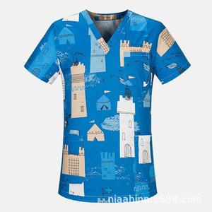 Tops médicos unisex para mujer, camisa médica de algodón al por mayor, uniformes médicos impresos - Product Image 2