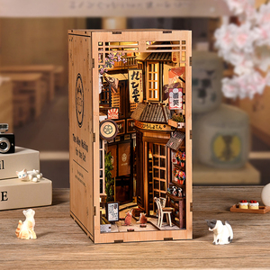 Kit de construction de maison de poupée 3D pour adultes : Blocs de construction créatifs, puzzle et présentoir de livres mystère - Product Image 4