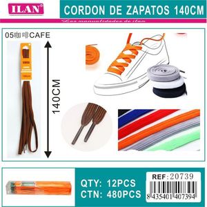 Laccio per scarpe Ilan 140 cm colore caffè, piatto, per sneakers - Product Image 3