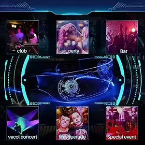 Gafas LED con Cable de Neón Personalizadas con Logotipo Nicro, Artículos de Fiesta, Accesorios para Conciertos, Disfraces de <span class=keywords><strong>Halloween</strong></span>, Iluminación Creativa - Product Image 4