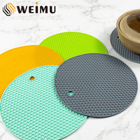 Tapis en silicone Dessous de verre Matériau de qualité alimentaire Napperon Tapis de table antidérapant Accessoires de cuisine Gadgets Tapis de tasse ronde