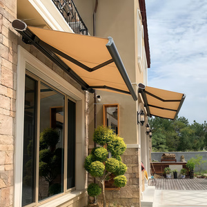 Auvent rétractable pare-soleil motorisé télécommande avec couvercle de lumières LED pour balcon porte patio pare-soleil parapluie filet - Product Image 2