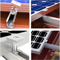 Pince intermédiaire universelle en T solaire certifiée CE Supports de montage de panneau solaire en aluminium Pince de milieu et d'extrémité pour le montage de modules
