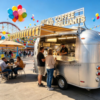 Petit camion de nourriture de rue commercial mobile pas cher, chariot de nourriture rapide pour café, pizza, remorque avec véranda, cuisine entièrement équipée