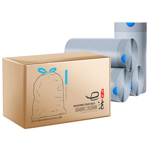 Extra Thick Extra <b>Large</b> Drawstring Garbage Bags Xl Silver Tough Double Layer Structure <b>Kitchen</b> Use - Product Image 2