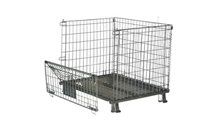 <b>Stackable</b> High Quality Hot Dip Zinc Iron Steel Metal Cage Warehouse Storage Mesh Container <b>Wire</b> <b>Basket</b> Warehousing Solutions - Product Image 4