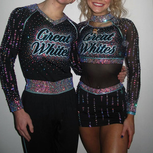 Tenues de <span class=keywords><strong>cheerleading</strong></span> pour compétition All Star, noires et brillantes, pour filles, vêtements d'entraînement de <span class=keywords><strong>cheerleading</strong></span> - Product Image 3