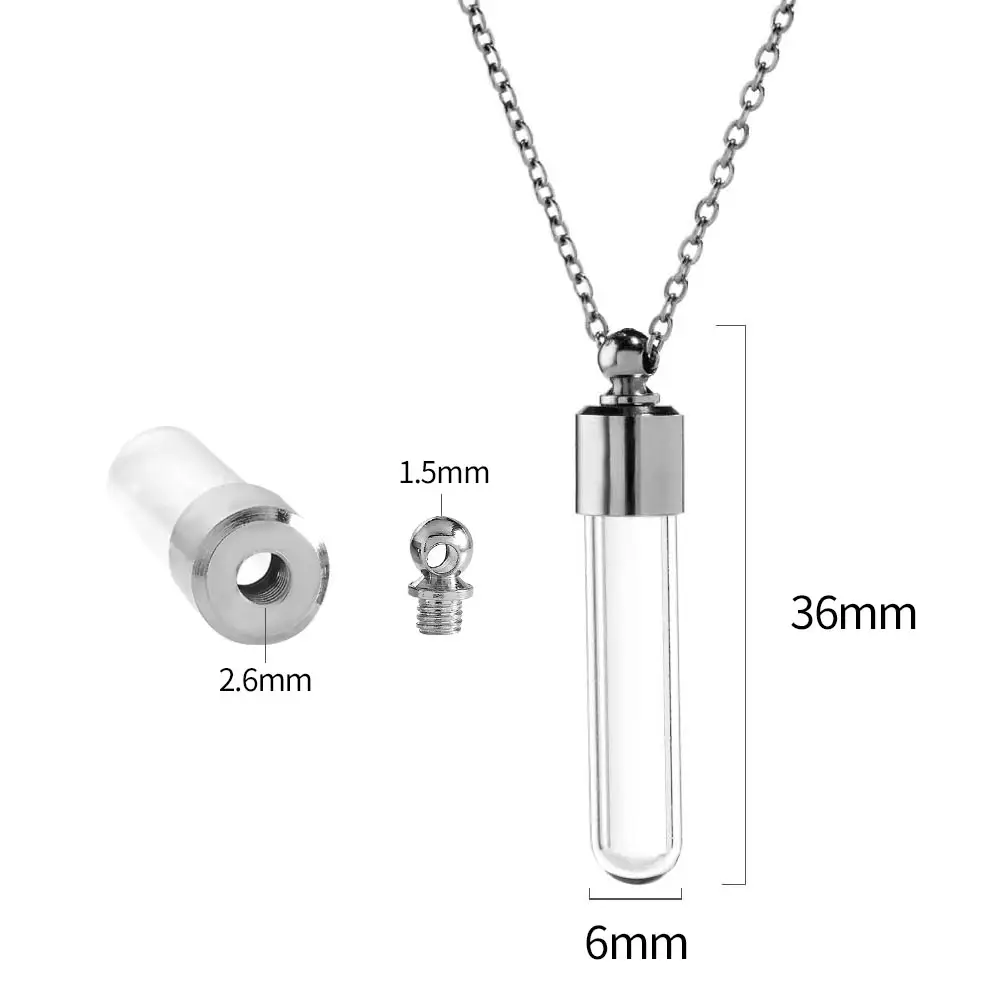 Hot Selling Clear Glass Bottles Necklace Pendant Hanging Wish Bottles DIY Pendant Charms